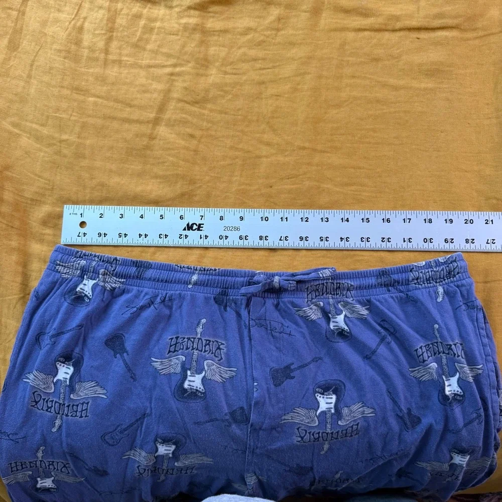 Jimi Hendrix Mens Blue‎ Winged Guitar Print Pajama Pants XL Cotton Loungewear